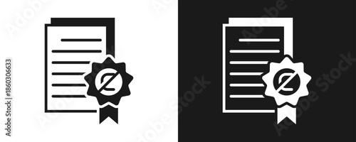 Copyright Infringement Icon Set Glyph In White And Black Background