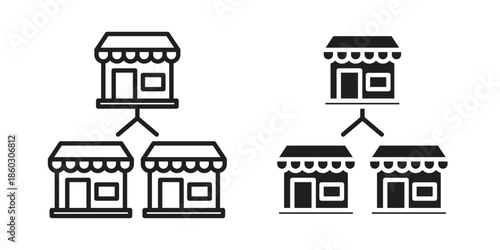 Franchise icons. glyph icon vector on white background. Flat and line vector