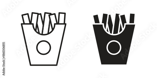 French-fries icons. glyph icon vector on white background. Flat and line vector