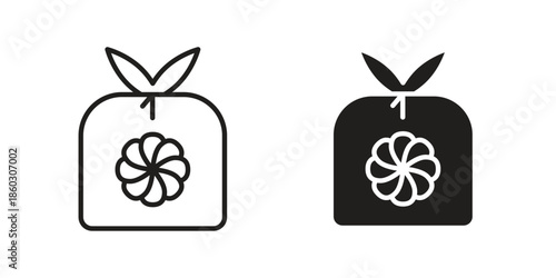 Furoshiki icons. glyph icon vector on white background. Flat and line vector