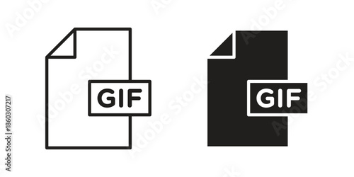 Gif icons. glyph icon vector on white background. Flat and line vector