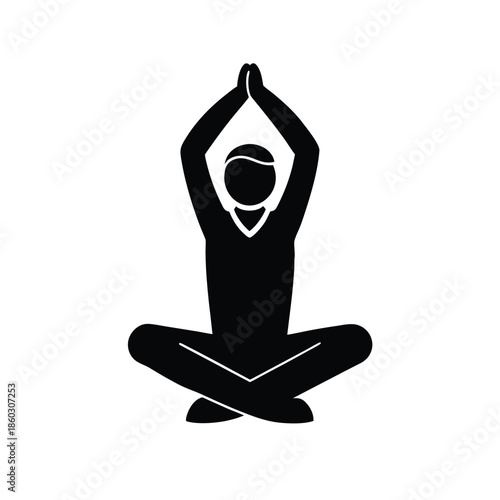 Modern Icon Person Stretching Arms While Seated