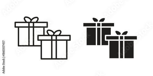 Gifts icons. glyph icon vector on white background. Flat and line vector