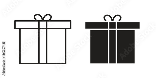 Gift icons. glyph icon vector on white background. Flat and line vector