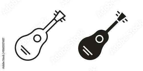 Guitar icons. glyph icon vector on white background. Flat and line vector