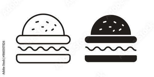 Hamburger icons. glyph icon vector on white background. Flat and line vector