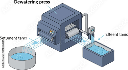 Dewatering Press System for Sludge Treatment and Water Purification.