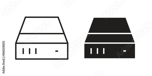 Hard Disk icons. glyph icon vector on white background. Flat and line vector