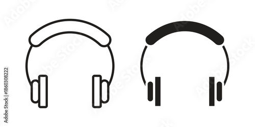 Headset icons. glyph icon vector on white background. Flat and line vector