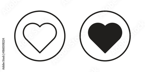 Heart icons. glyph icon vector on white background. Flat and line vector