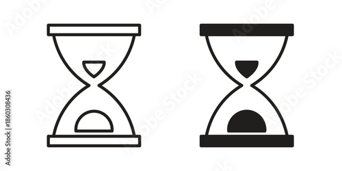 Hourglass end icons. glyph icon vector on white background. Flat and line vector