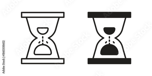 Hourglass icons. glyph icon vector on white background. Flat and line vector