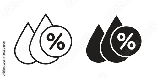 Humidity icons. glyph icon vector on white background. Flat and line vector