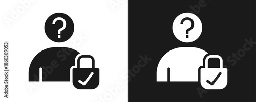 Anonymization Icon Set Glyph In White And Black Background