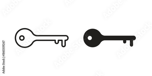 key icons. glyph icon vector on white background. Flat and line vector