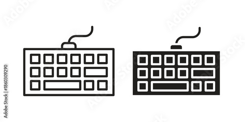Keyboard icons. glyph icon vector on white background. Flat and line vector