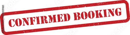red confirmed booking stamp isolated on transparent background
