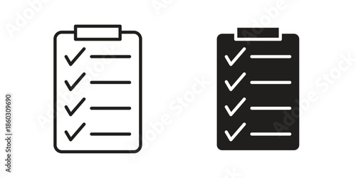 List check icons. glyph icon vector on white background. Flat and line vector
