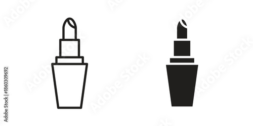 Lipstick icons. glyph icon vector on white background. Flat and line vector