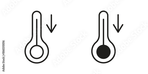 Low Temperature icons. glyph icon vector on white background. Flat and line vector