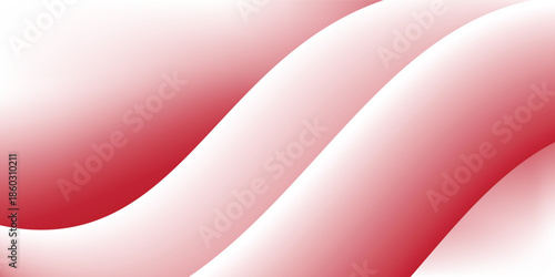 red background with smooth glossy waves and gradient lighting for banners, posters, presentations, and luxury-themed templates. vector