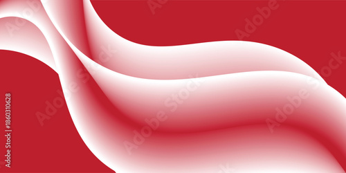 digital red background with smooth glossy waves and gradient lighting digital. vector