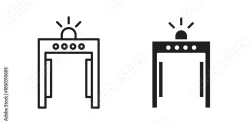 Metal detector icons. glyph icon vector on white background. Flat and line vector