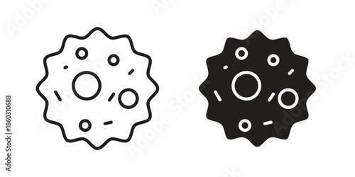 Microorganism icons. glyph icon vector on white background. Flat and line vector