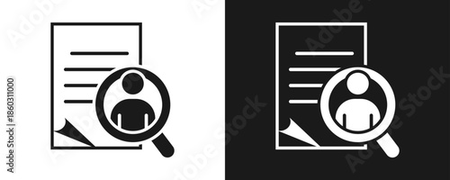 Headhunting Icon Set Glyph In White And Black Background