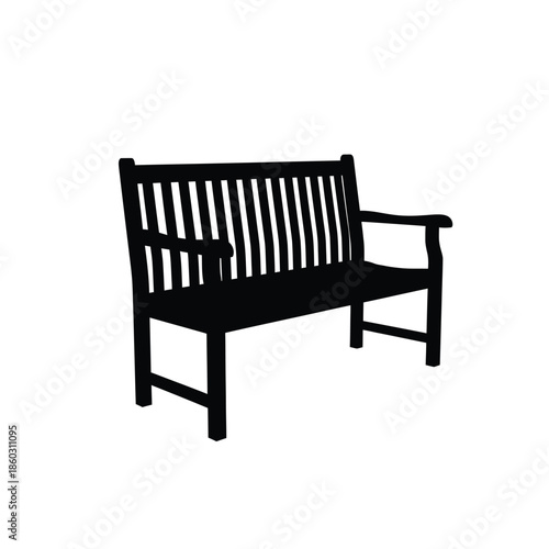 Modern wooden bench with armrests in sleek design