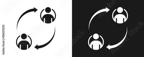 Turnover Icon Set Glyph In White And Black Background