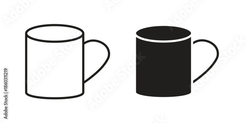 Mug icons. glyph icon vector on white background. Flat and line vector