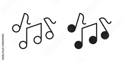 Music icons. glyph icon vector on white background. Flat and line vector