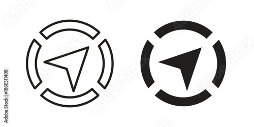 Navigation icons. glyph icon vector on white background. Flat and line vector