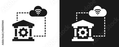 It Governance Icon Set Glyph In White And Black Background