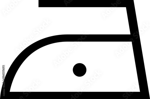 Iron silhouette symbol with one dot. Ironing temperature up to 110°C. The fabric can withstand heat and contact with the soleplate of an iron up to 110°C. Information on the garment label. Warning.