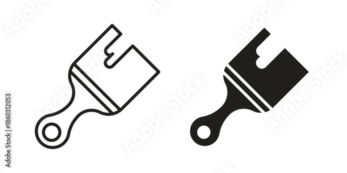 Paint brush icons. glyph icon vector on white background. Flat and line vector
