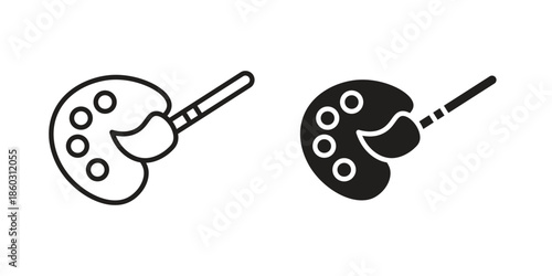 Palette icons. glyph icon vector on white background. Flat and line vector