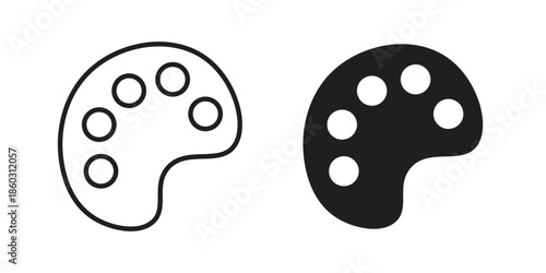Palette icons. glyph icon vector on white background. Flat and line vector