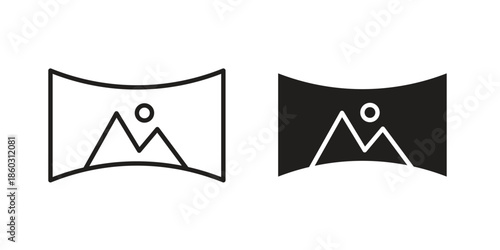 Panoramic icons. glyph icon vector on white background. Flat and line vector