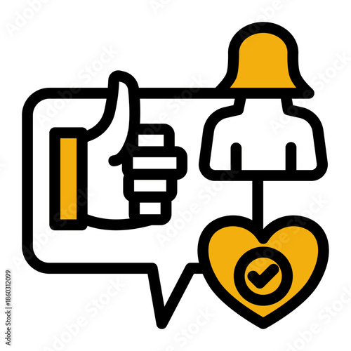 Influencer Recommendation Reliable Endorsement Icon from Help and Support Icon Collection (Outline Color Lineal style)