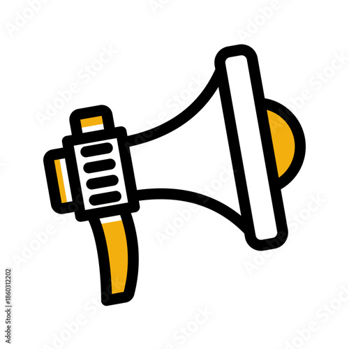 Loud Speaker Advertising Announcement Icon from Help and Support Icon Collection (Outline Color Lineal style)