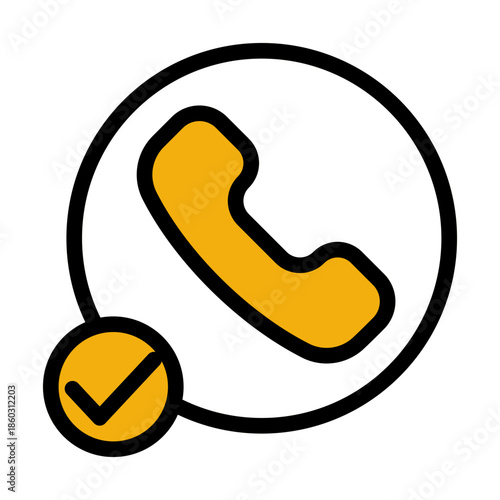 Telephone Call Customer Service Receiver Icon from Help and Support Icon Collection (Outline Color Lineal style)
