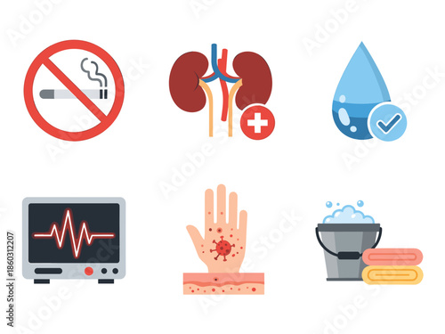 Kidney Health and Dialysis Vector Illustrations
