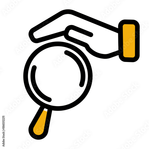 Magnifying Glass Detective Zoom Search Icon from Help and Support Icon Collection (Outline Color Lineal style)
