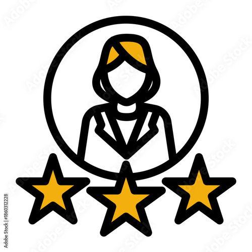 Customer Experience Profile Rate Evaluation Icon from Help and Support Icon Collection (Outline Color Lineal style)