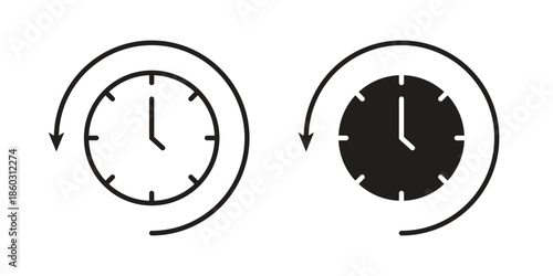Past time icons. glyph icon vector on white background. Flat and line vector
