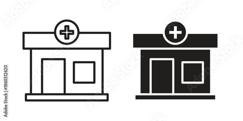 Pharmacy icons. glyph icon vector on white background. Flat and line vector