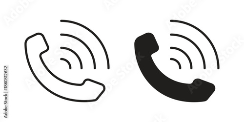 Phone call icons. glyph icon vector on white background. Flat and line vector