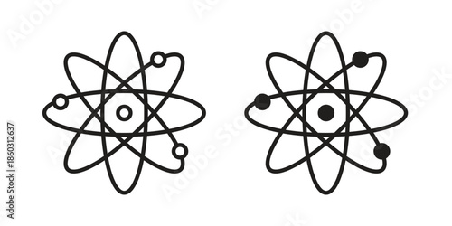 Physics icons. glyph icon vector on white background. Flat and line vector
